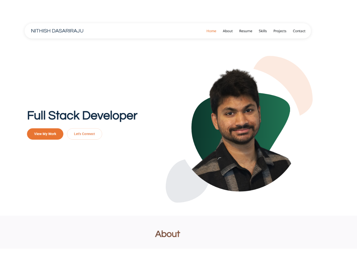 Portfolio hero section preview